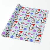 Pinguine und Schneeflocken Niedlich Weihnachten Geschenkpapier (Ungerollt)
