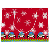 Pinguine und Snowglobs, Weihnachtsgeschenktasche Große Geschenktüte (Vorderseite)