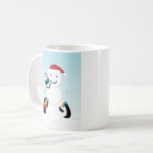 Pinguine und Snowman Winter Kaffeetasse (Vorderseite Links)