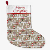 Pinguine und Weihnachtsbäume Großer Weihnachtsstrumpf (Vorderseite)