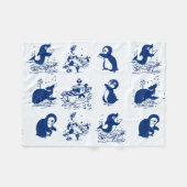 Pinguine, Wale und Delfine Fleecedecke (Vorderseite (Horizontal))