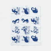 Pinguine, Wale und Delfine Fleecedecke (Vorderseite)