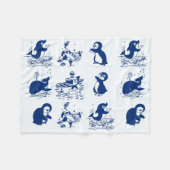 Pinguine, Wale und Dolphin Fleecedecke (Vorderseite (Horizontal))