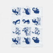 Pinguine, Wale und Dolphin Fleecedecke (Vorderseite)