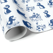 Pinguine, Wale und Dolphin Geschenkpapier (Rolleneckpunkt)