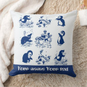 Pinguine, Wale und Dolphin Kissen (Decke)