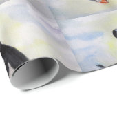 Pinguine Watercor Art Matte Wrapping Paper Geschenkpapier (Rolleneckpunkt)