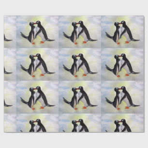 Pinguine Watercor Kunst-Lech-Packpapier Geschenkpapier