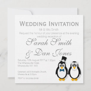 Pinguine Wedding Invitation (individuell einstellb Einladung