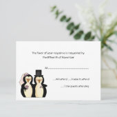 Pinguine Wedding Response Card RSVP Karte (Stehend Vorderseite)