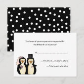 Pinguine Wedding Response Card RSVP Karte (Vorne/Hinten)