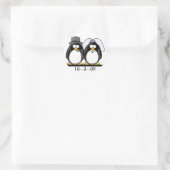 Pinguine Wedding Runder Aufkleber (Tasche)