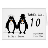 Pinguine Wedding Tischnummer (Vorderseite (Horizontal))