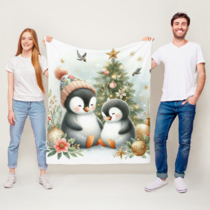 Pinguine Weihnachten Fleecedecke