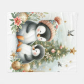 Pinguine Weihnachten Fleecedecke (Vorderseite (Horizontal))