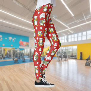 Pinguine Weihnachten Hintergrund Leggings