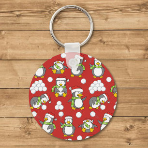Pinguine Weihnachten Hintergrund Schlüsselanhänger