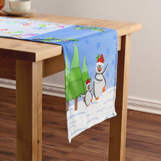 Pinguine Weihnachten Kurzer Tischläufer (Beispiel)