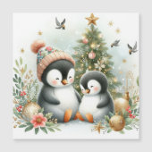 Pinguine Weihnachten Magnetkarte (Vorderseite)