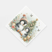 Pinguine Weihnachten Serviette (Ecke)