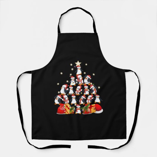 Pinguine Weihnachtsbaum Schürze (Vorderseite)