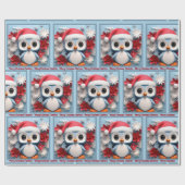 Pinguine Weihnachtsgeschenk mit Individuelle Name Geschenkpapier (Flach)