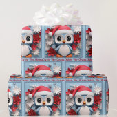 Pinguine Weihnachtsgeschenk mit Individuelle Name Geschenkpapier