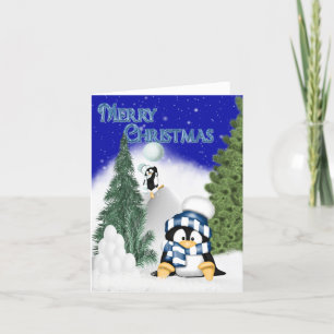Pinguine Weihnachtslustige Weihnachtskarte Feiertagskarte