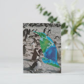 Pinguine Wildtier Collage Postkarte (Stehend Vorderseite)