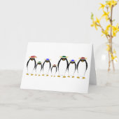 Pinguine Winter Greeting Card Karte (Gelbe Blume)
