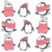 Pinguine Winter Niedlich Snow Birds Aufkleber (Vorderseite)