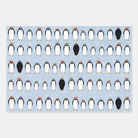 Pinguine Winter Wrapping Paper Geschenkpapier Set (Vorderseite)