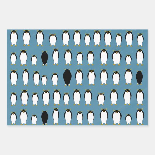 Pinguine Wrapping Paper Sheets Geschenkpapier Set (Vorderseite 2)