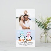 Pinguinfamilie Feiertagskarte (Stehend Vorderseite)