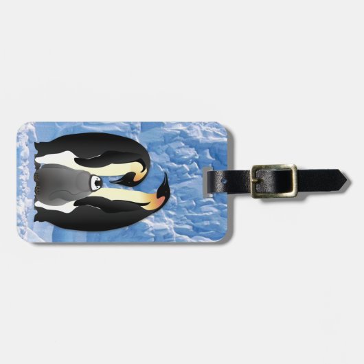 Pinguinfamilie Gepäckanhänger (Vorderseite horizontal)