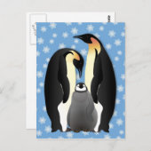 Pinguinfamilie Postkarte (Vorne/Hinten)