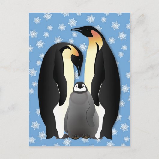 Pinguinfamilie Postkarte (Vorderseite)