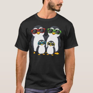 Pinguinfamilie Sonnenbrille Aquatische Vogelliebha T-Shirt
