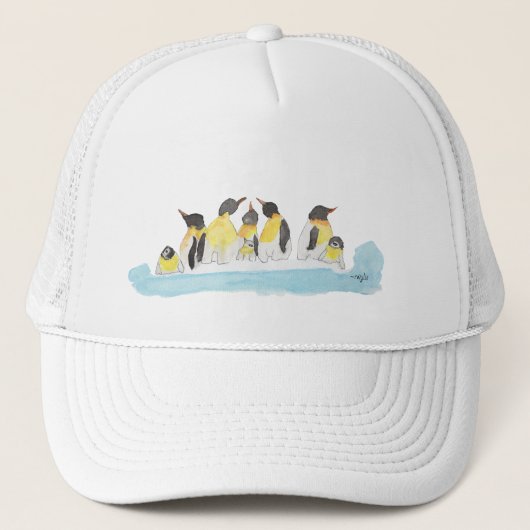 Pinguinfamilie Truckerkappe (Vorderseite)