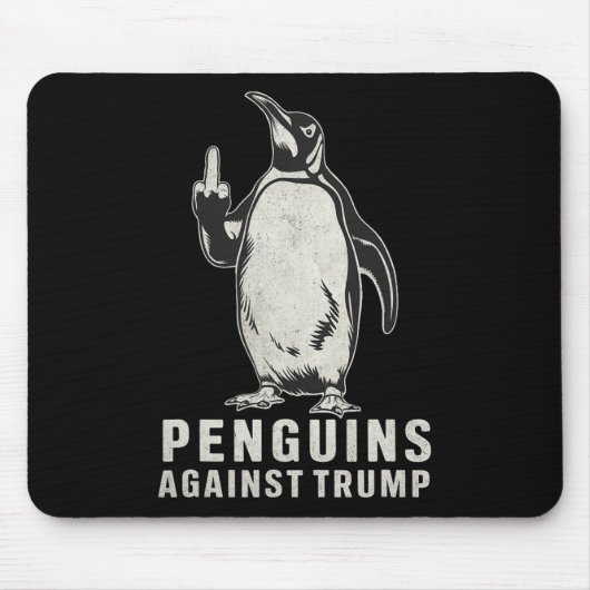 Pinguinflossen hoch Mittelfinger Pinguine gegen Mousepad (Vorne)