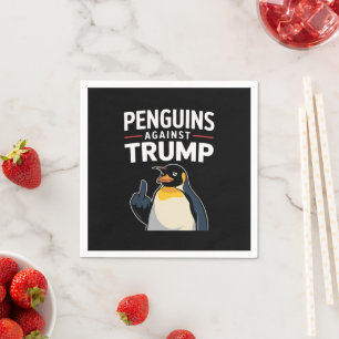 Pinguinflossen hoch Widerständige Pinguine gegen T Serviette