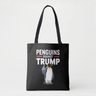 Pinguinflossen rauf trotzen Pinguinen gegen Trump Tasche