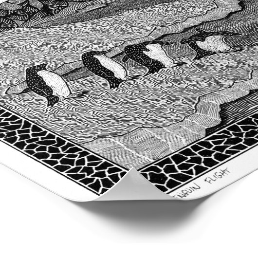 Pinguinflug Poster (Ecke)