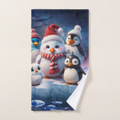 Pinguinfreunde im niedlichen Cartoon. Badhandtuch Set (Handtuch)