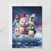 Pinguinfreunde im niedlichen Cartoon. Einladung (Rückseite)