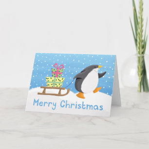 Pinguingeschenke Feiertagskarte