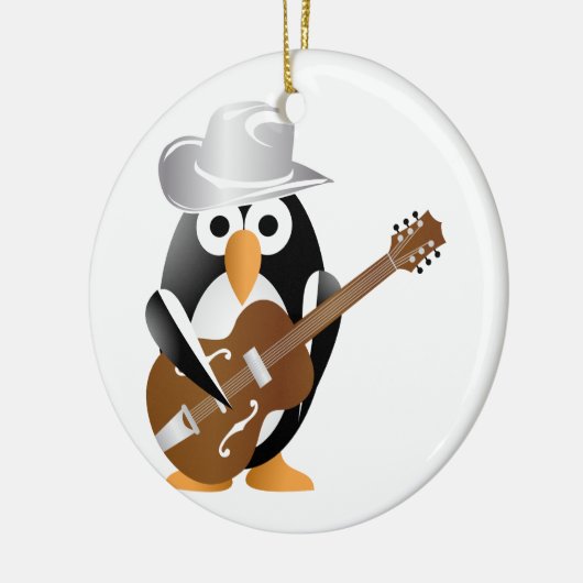 Pinguingitarrist Keramikornament (Links)