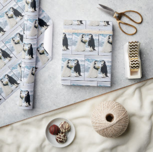 Pinguinhochzeit auf einem arktischen Gletscher Geschenkpapier