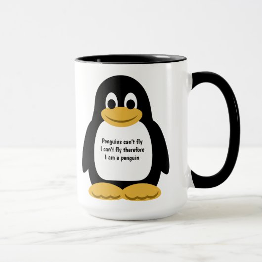 Pinguinillustrierung Tasse (Rechts)