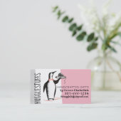 Pinguinkellner-Häkelarbeithaken-Garn-Visitenkarte Visitenkarte (Stehend Vorderseite)